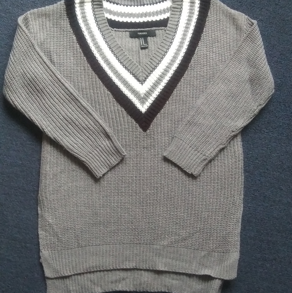 3 for $20: Forever 21 V-Neck Varsity Cricket Sweater-Size M